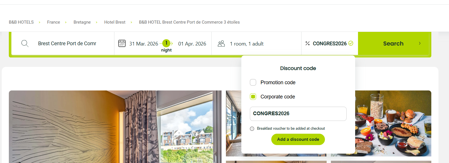 l'image indique qu'il faut sélectionner Corporate code
